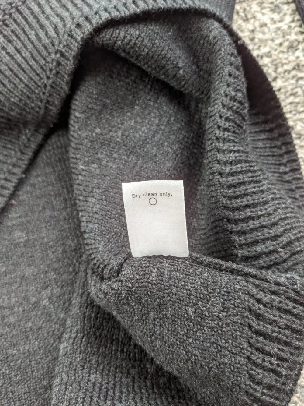 J Crew Sweater 100% Wool Shawl Polo 1/4 Button Black Gray Mens Large